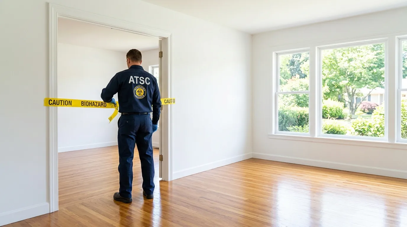 Certified biohazard cleanup crew performing Decomposition Cleanup in Sulphur Springs